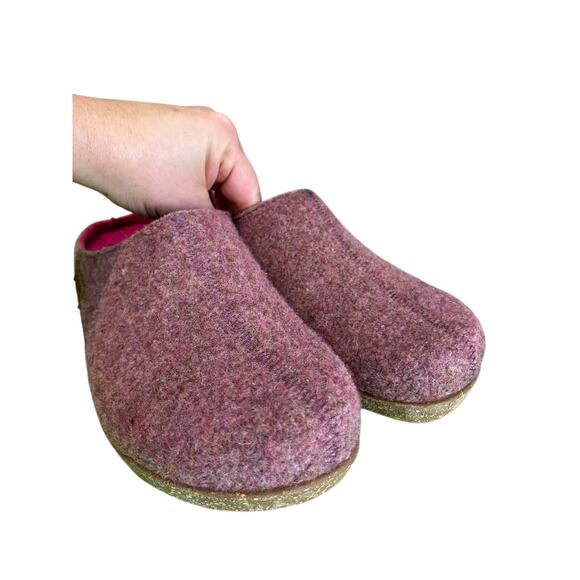 Taos Woollery Wool Clogs Pink Rose Comfort Support Cozy Shoes Sz 8–8.5 - Picture 2 of 6